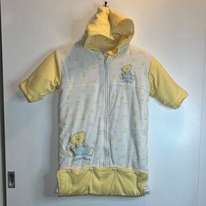Yellow and White baby hoodie wrap